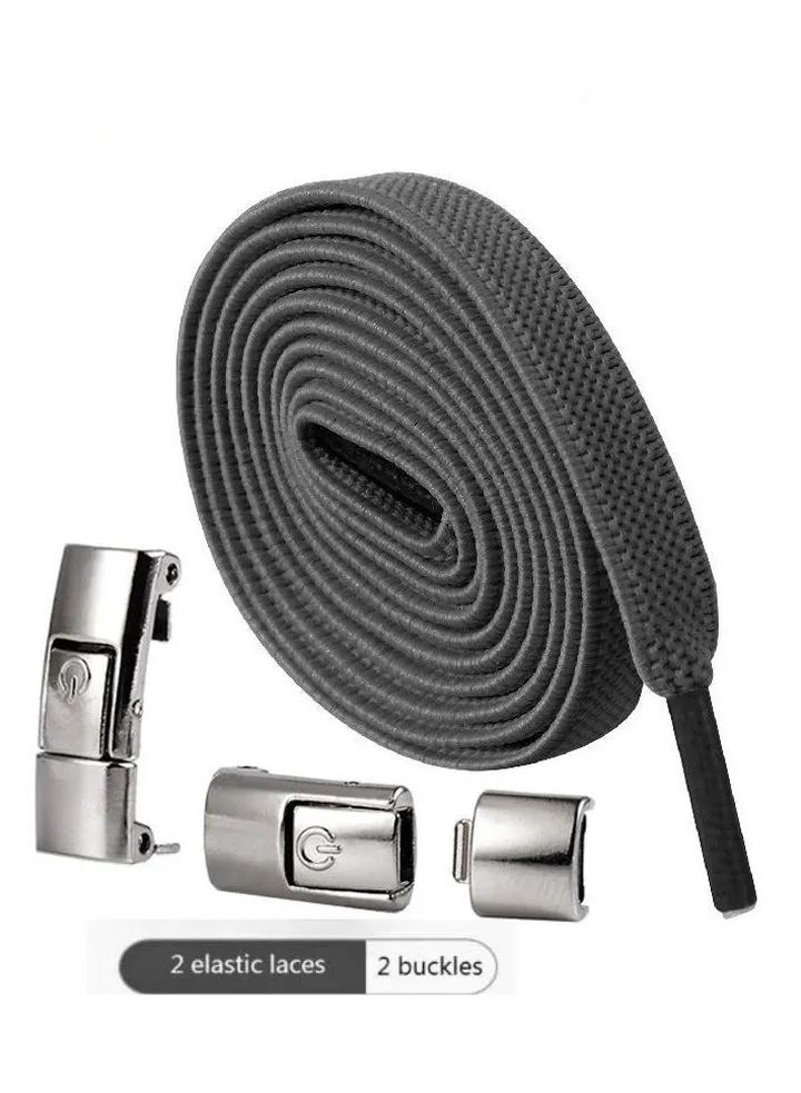 Sports Shoelaces Cycling Shoelaces Press Lock Shoelaces Without Ties Elastic Laces Dark Grey