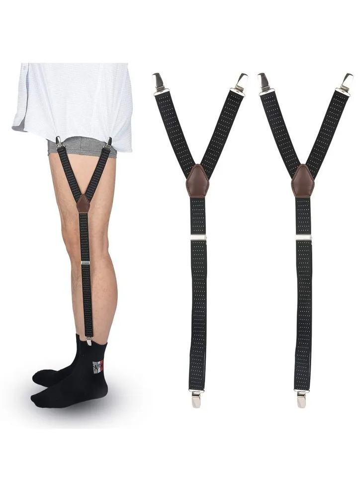 Men Shirt Stays for Tucking Adjustable Elastic Garters Straps Sock Non slip Clamps Suspenders Holder Clips