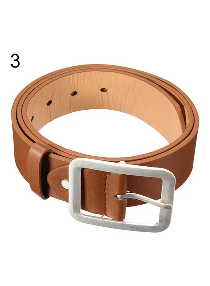 Men's Stylish Casual Waistband PU Leather Pin Buckle Waist Strap Business Belt Brown