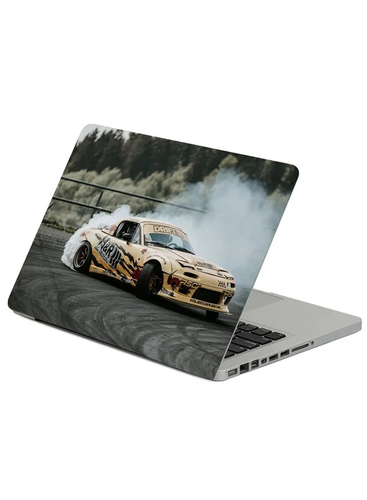 Sports Car Drift Race Printed Laptop Sleeve Multicolour