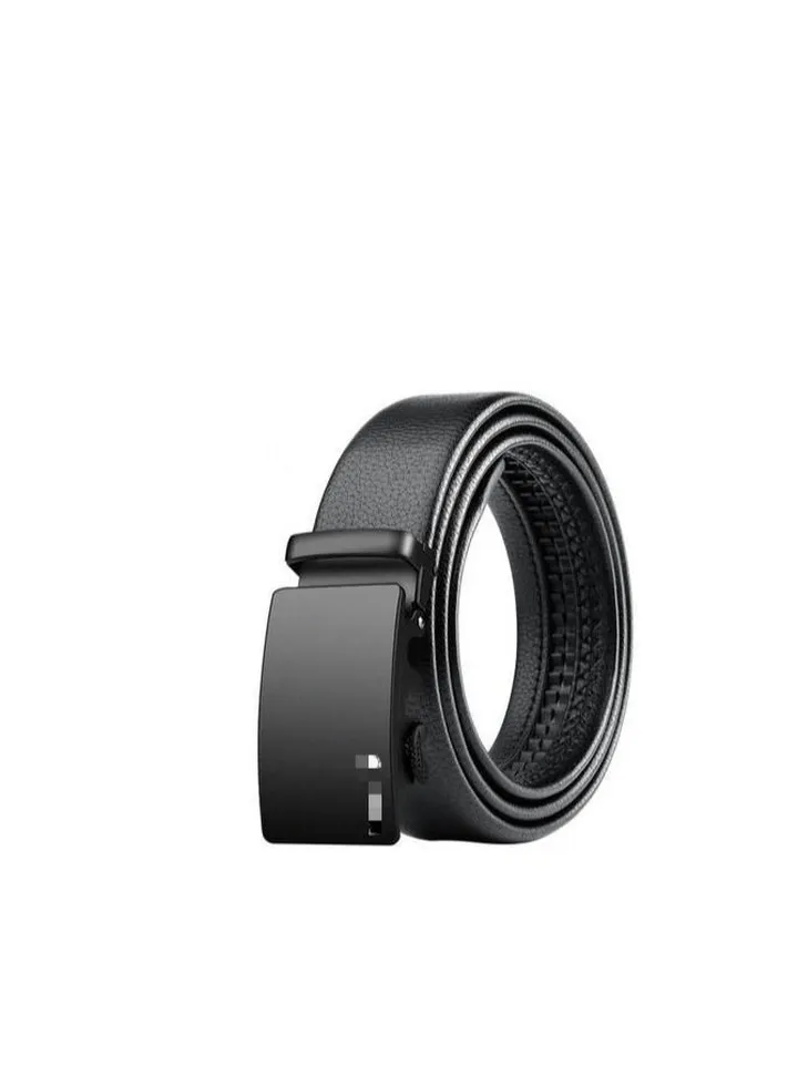 Men's automatic buckle business belt Sifang Black Flower