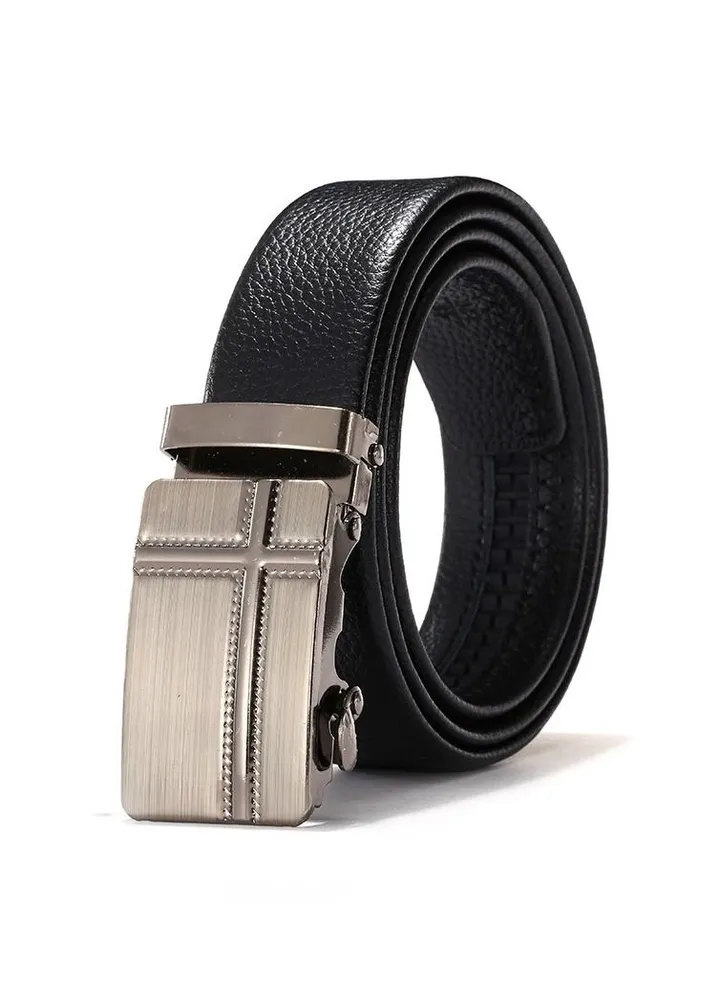 Men's automatic buckle business belt Laser cross
