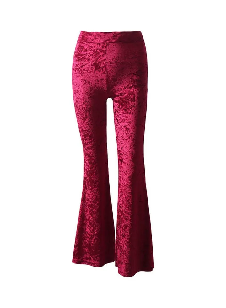 High Waist Loose Pant Red
