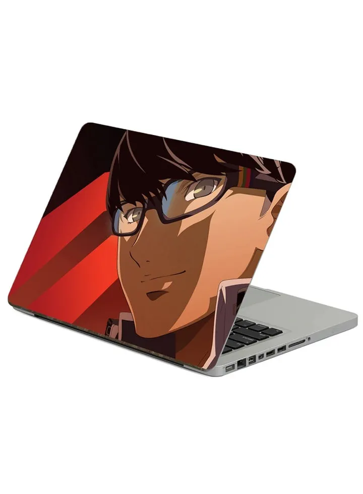 Boy Brunette Printed Laptop Sticker Multicolor