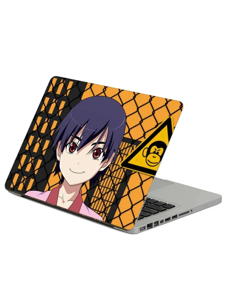 Anime Girl Cute Printed Laptop Sticker Multicolor