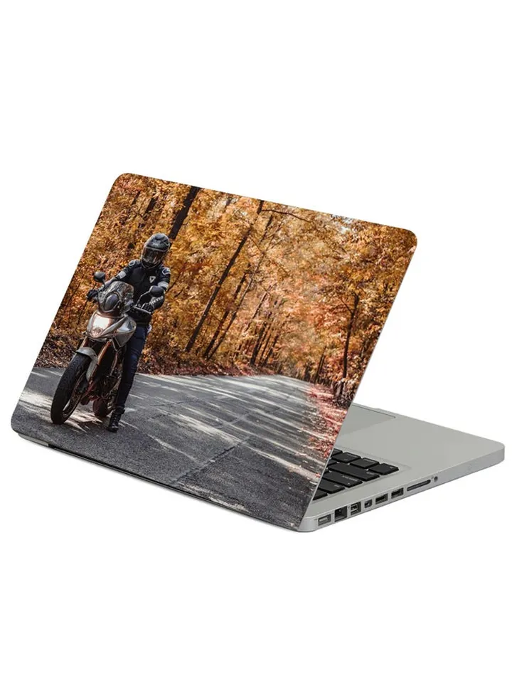 Motorcycle Bike Motorcyclist Printed Laptop Sleeve Multicolour