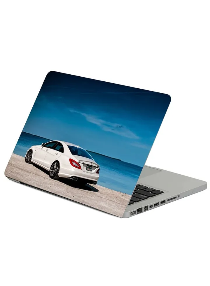 White Mercedes-Benz Rear View Printed Laptop Sleeve Multicolour