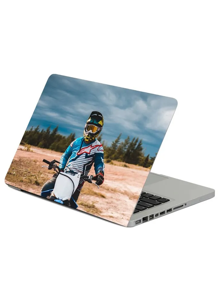 Motorcycle Motorcyclist Bike Printed Laptop Sleeve Multicolour