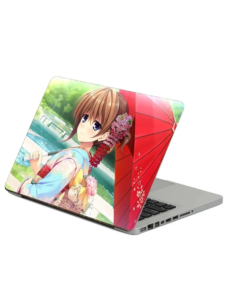 Girl Japan Printed Laptop Sticker Multicolor