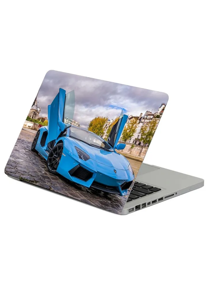 Lamborghini Aventador Blue Printed Laptop Sleeve Multicolour