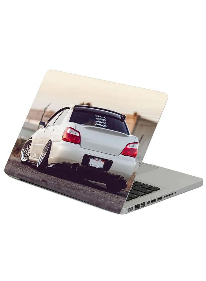 Subaru Impreza WRX STI White Rear View Printed Laptop Sleeve Multicolour