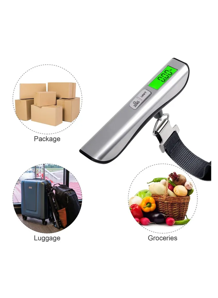 Luggage Scale, Digital Hanging Luggage Scale, Travel Suitcase Scale, Portable Handheld Weight Baggage Scale, 110 Lbs Capacity, Green Backlight, LCD Display, Auto Data Lock Function