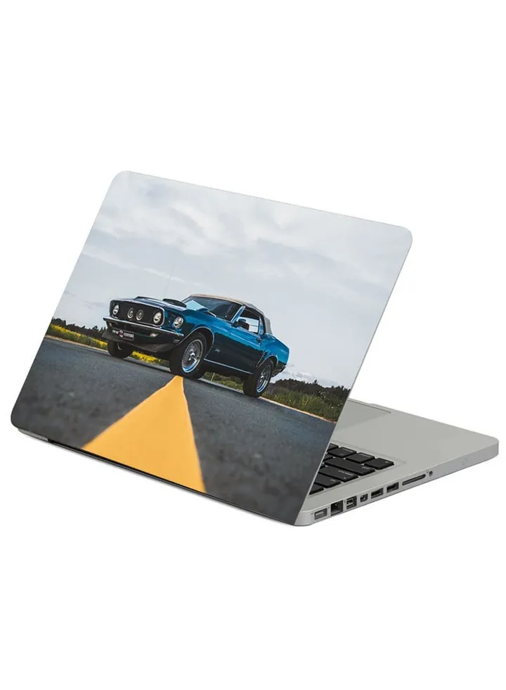 Ford Mustang Car Blue Printed Laptop Sleeve Multicolour