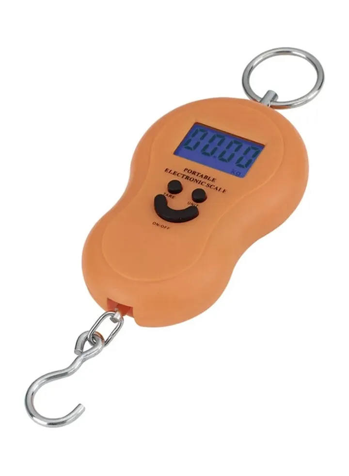 Portable Electronic Luggage Scale Orange/Silver