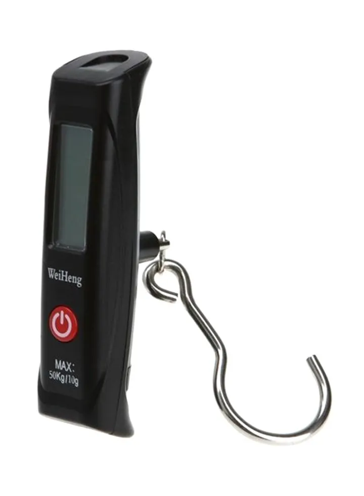 Digital Portable Travel Hook Hanging Scale Black