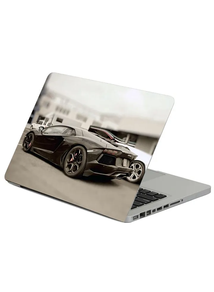 Black Stylish Car Printed Laptop Sleeve Multicolour