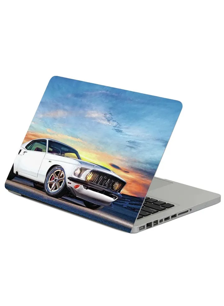 Ford Mustang Muscle Car White Printed Laptop Sleeve Multicolor