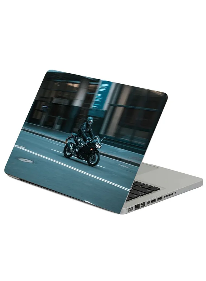 Motorcyclist Speed Motorcycle Printed Laptop Sleeve Multicolour