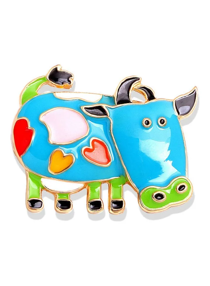Lovely Cow Cattle Brooch Pin