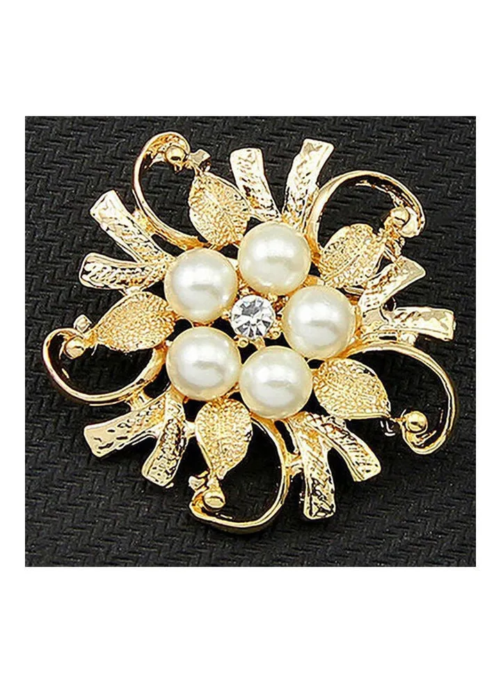 Flower Brooch Pin Rhinestone Crystal Bridal Jewelry