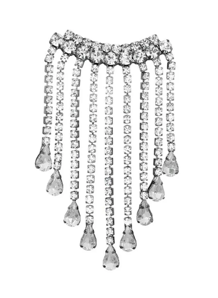 Tassel Decor Rhinestone Brooch