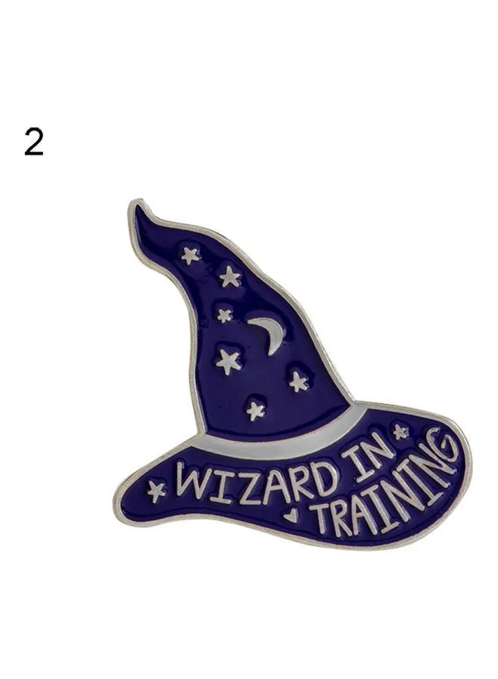 Fashion Unisex Witch Cap Letter Brooch Pin