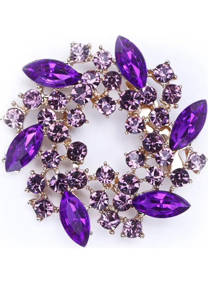 Exquisite Rhinestone Flower Dress Brooch