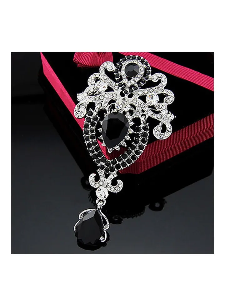 Women's Luxury Crown Waterdrop Crystal Rhinestone Brooch Pin Costume Accessory