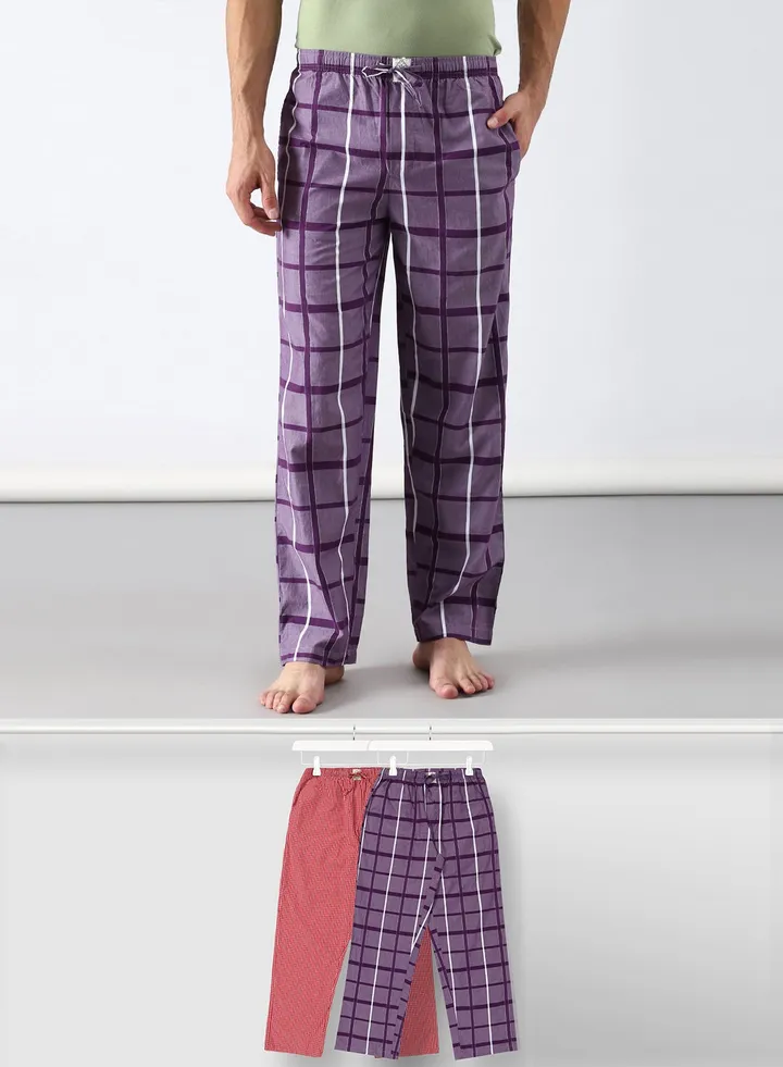 2 Pack Lounge Pants Sets Red/Purple