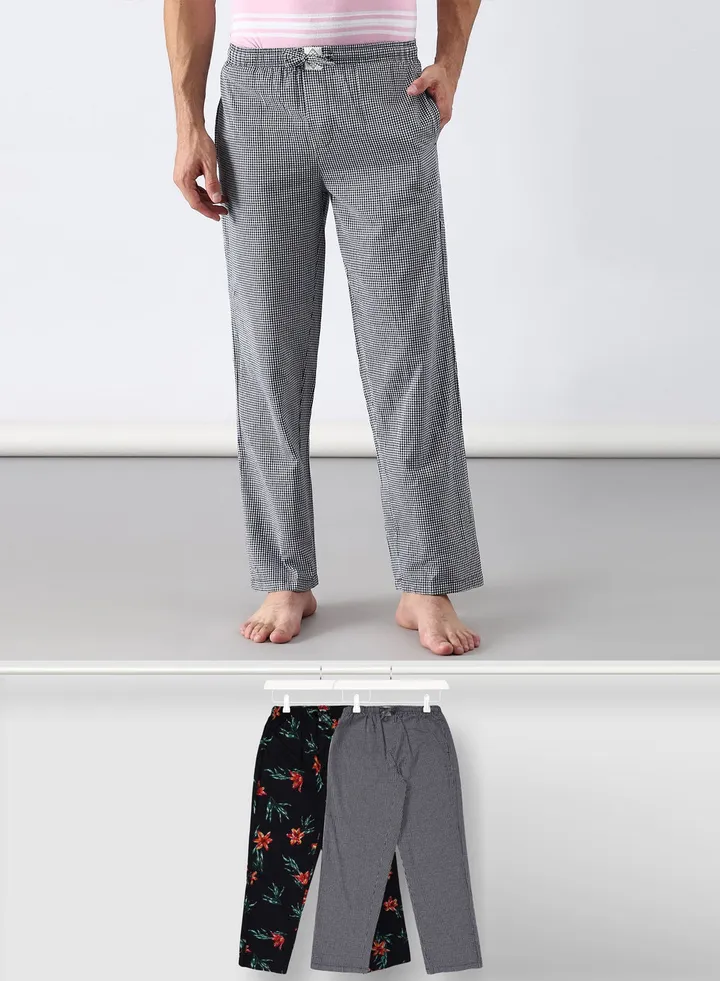 2 Pack Lounge Pants Sets Black/Grey