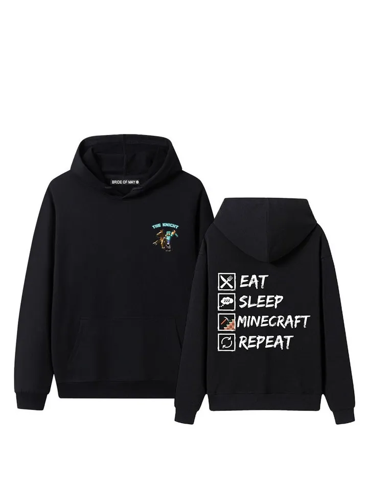 Minecraft Couple Hoodie Casual Sportswear Set