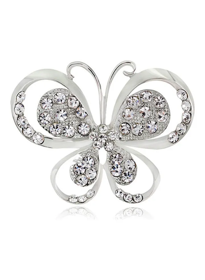 Butterfly Inlaid Rhinestone Brooch Pin