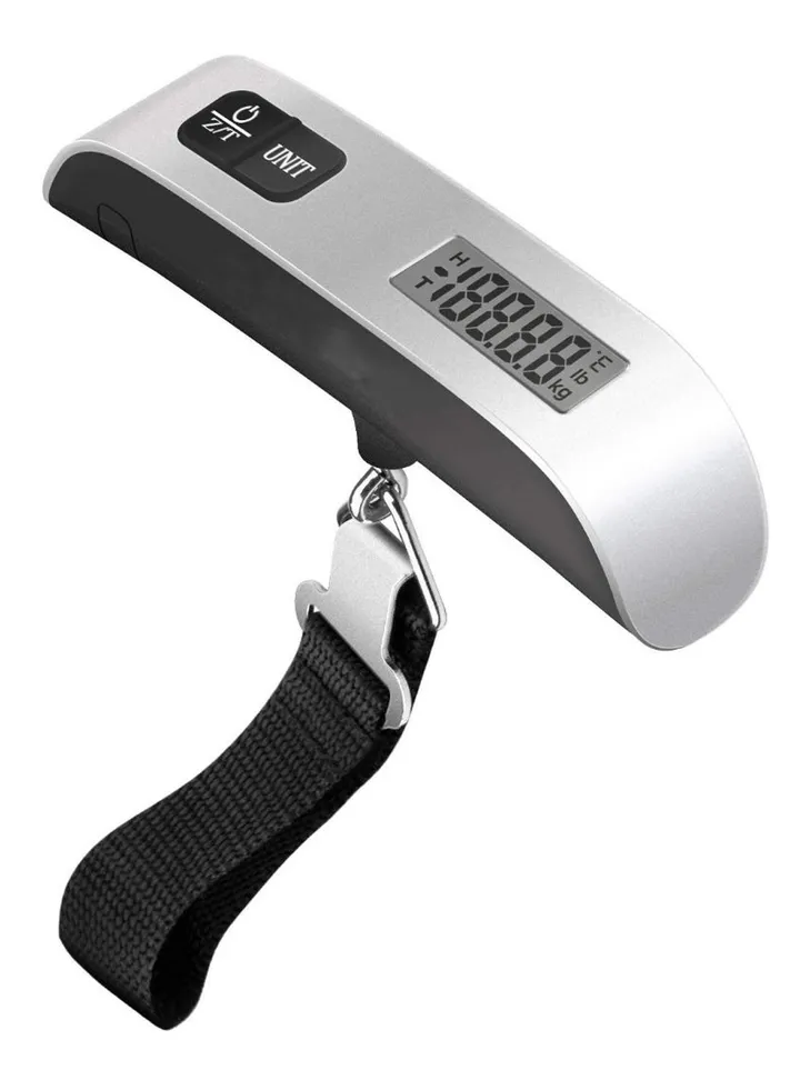 Digital Hanging Luggage Scale Silver/Black