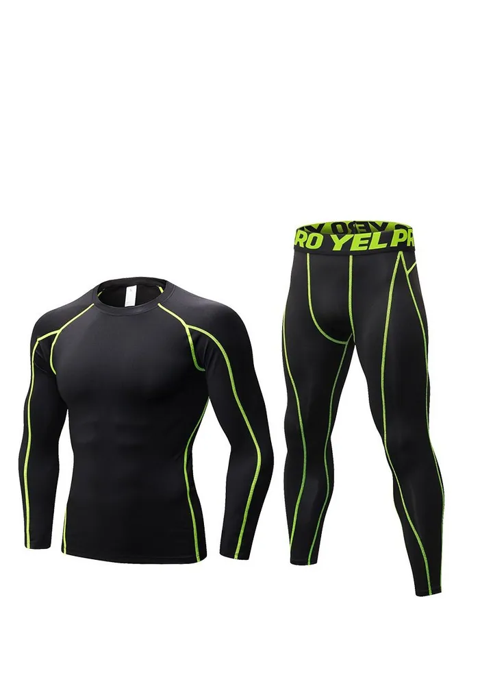 Quick Dry Sportswear Set Black/Green