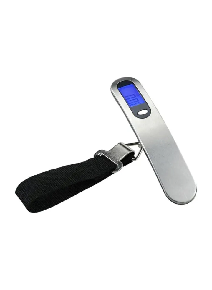 Portable Electronic Digital Hanging Luggage Scale Silver/Black