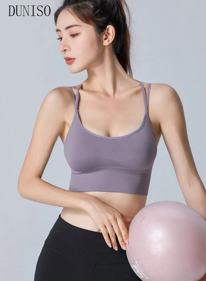 Women's Sports Bra Active Yoga Girl Sports Bras Wirefree Lightweight Comfort Bra for Yoga Running Size M