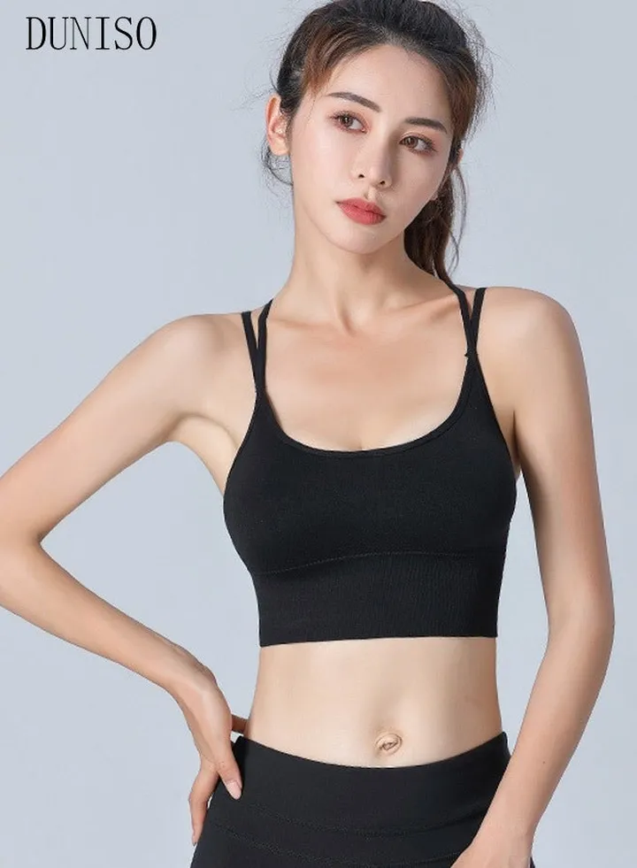 Women's Sports Bra Active Yoga Girl Sports Bras Wirefree Lightweight Comfort Bra with Adjustable Strap for Yoga Running