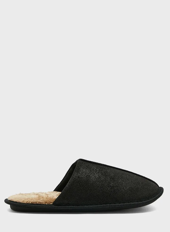 Men'S Fur Lined Bedroom Slippers