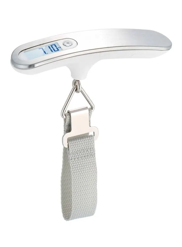 Portable Digital Luggage Scale Silver/White/Grey