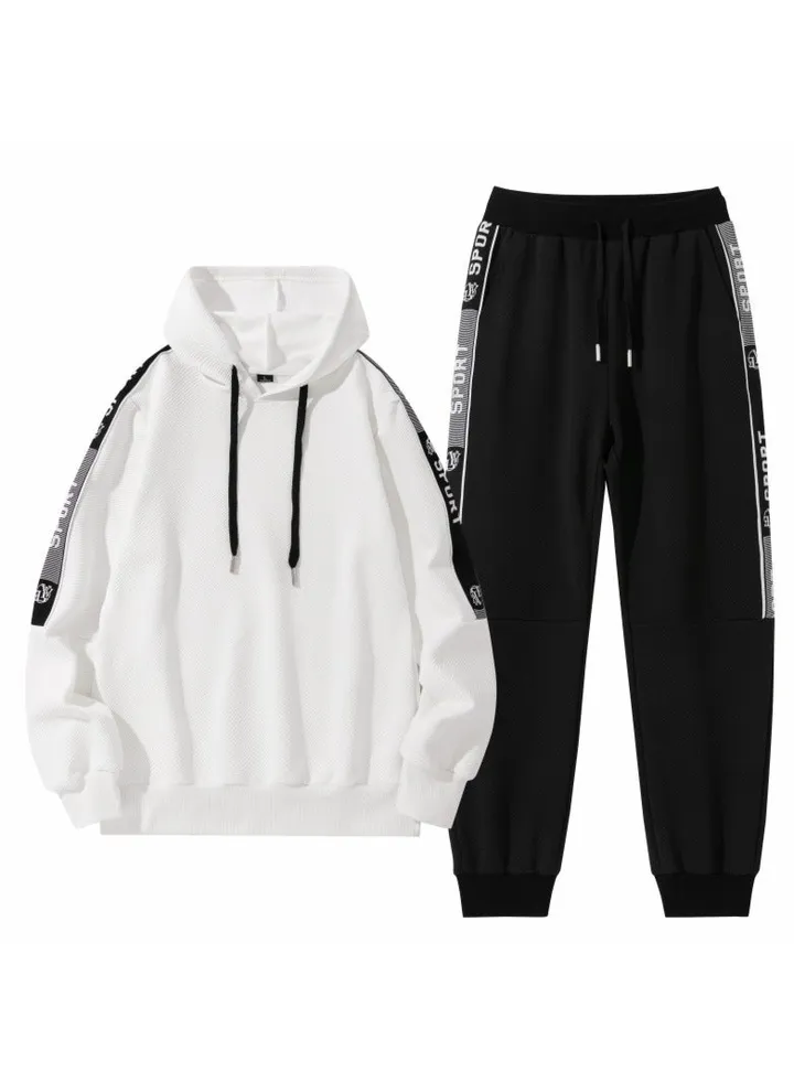 New Fashion Trend Hooded Long Sleeve Sweater Pants Two Piece Set