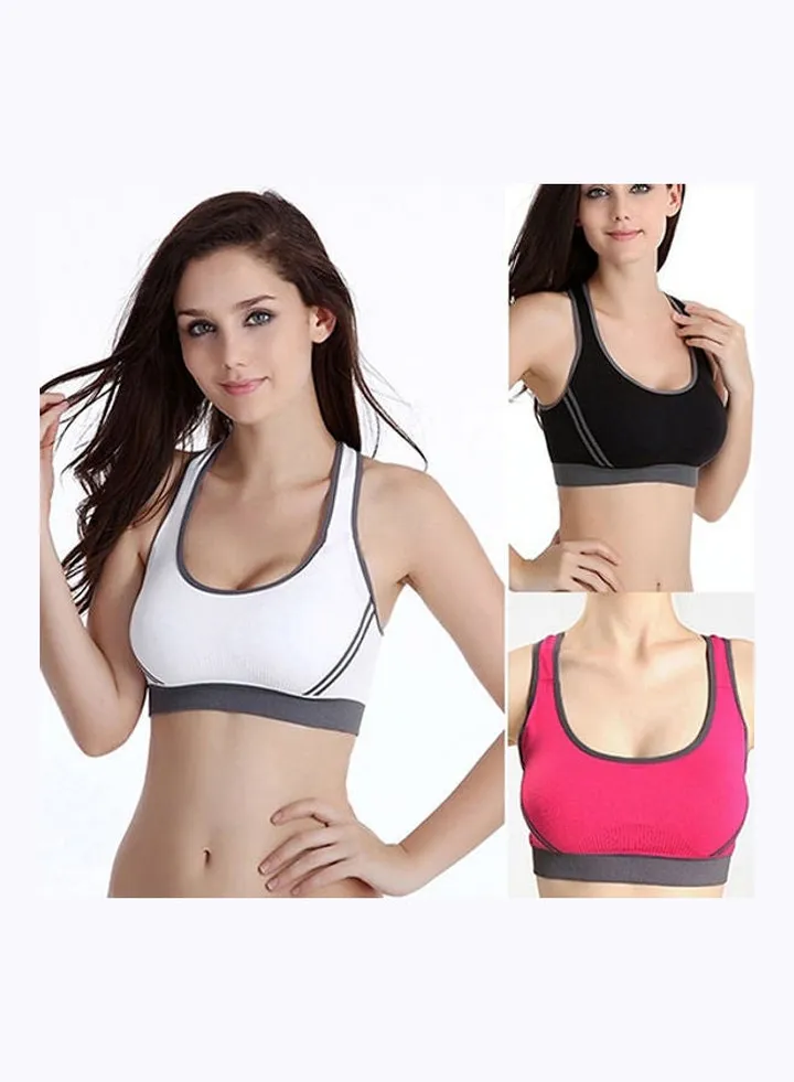 Women Jogging Sports Bra Gym Wear Fitness Crop Top Yoga Exercise Cross Strap Vest White