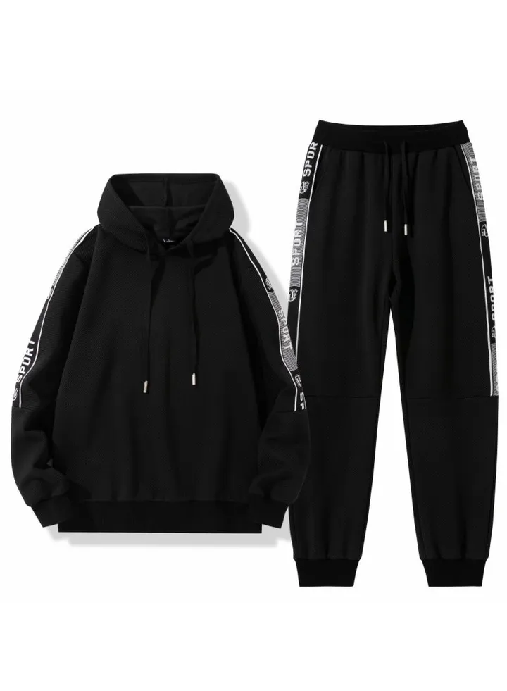 New Fashion Trend Hooded Long Sleeve Sweater Pants Two Piece Set