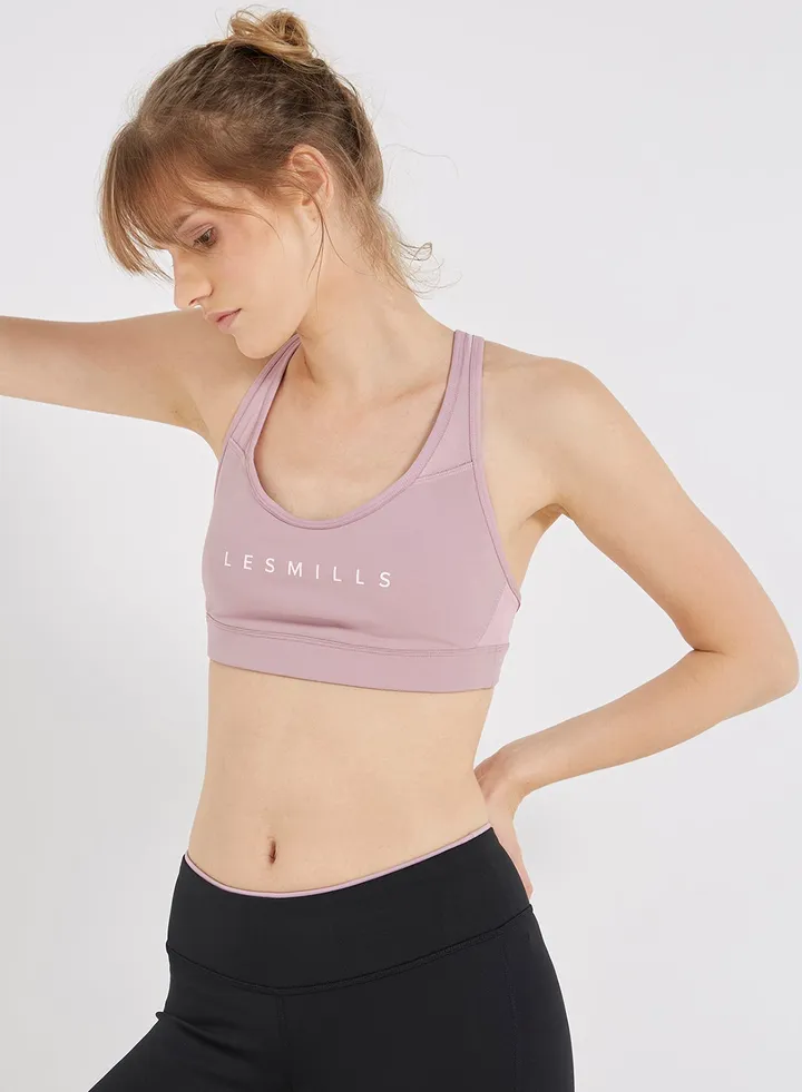 Lesmills Padded Hero Racer Bra Infused Lilac/White