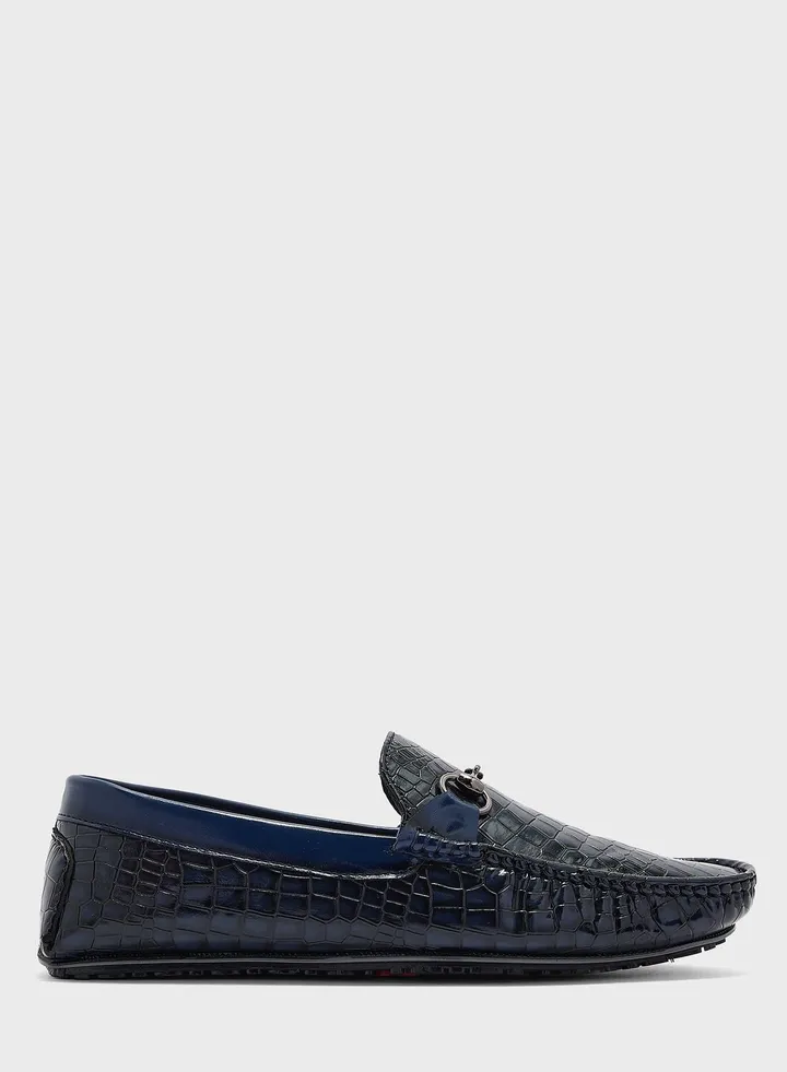Croc Embossed Loafers