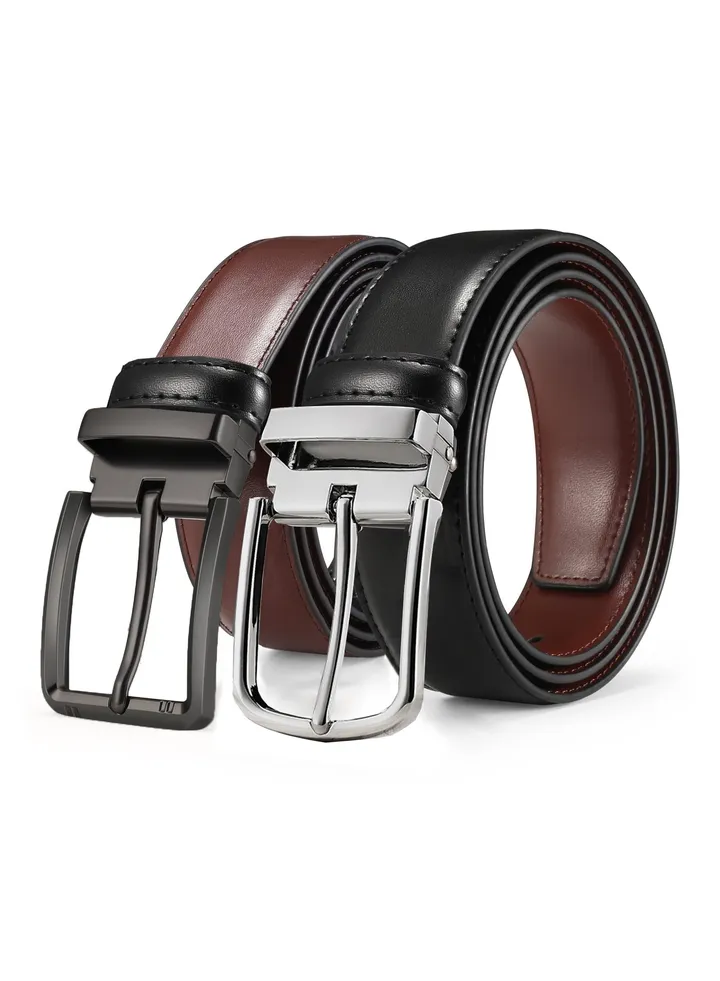 Men's Belt, Reversible Leather Belt, Mens Belt Full Grain Genuine Leather Belts, 1 3/8" For Mens Dress Casual Golf Pants Shirts