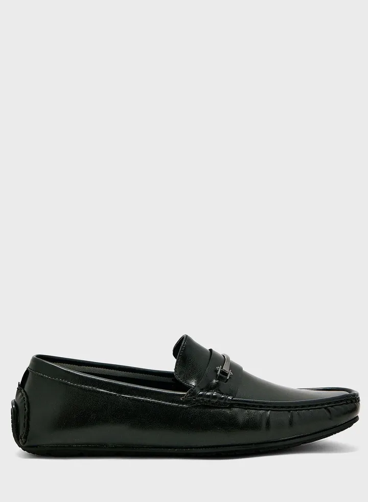 Metal Saddle Detail Moccasins