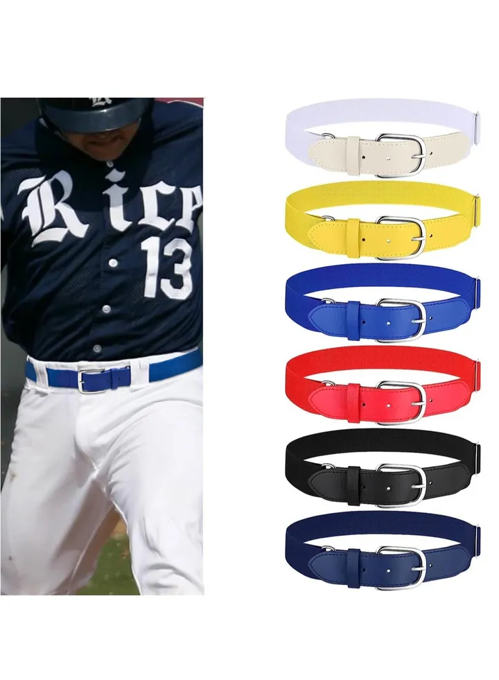 Softball Belt, 6 Pcs Youth Elastic Baseball Belt, Outdoor Sports Elastic Belt, 22-32 Inch Waistline Adjustable Softball Belt for Kids Boys and Girls