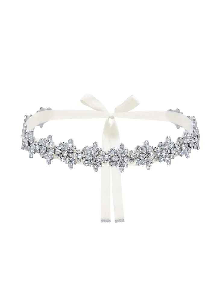 Rhinestone Bridal Belt Sashes for Women's Dresses, Diamond Wedding Belts Sash Ribbons
