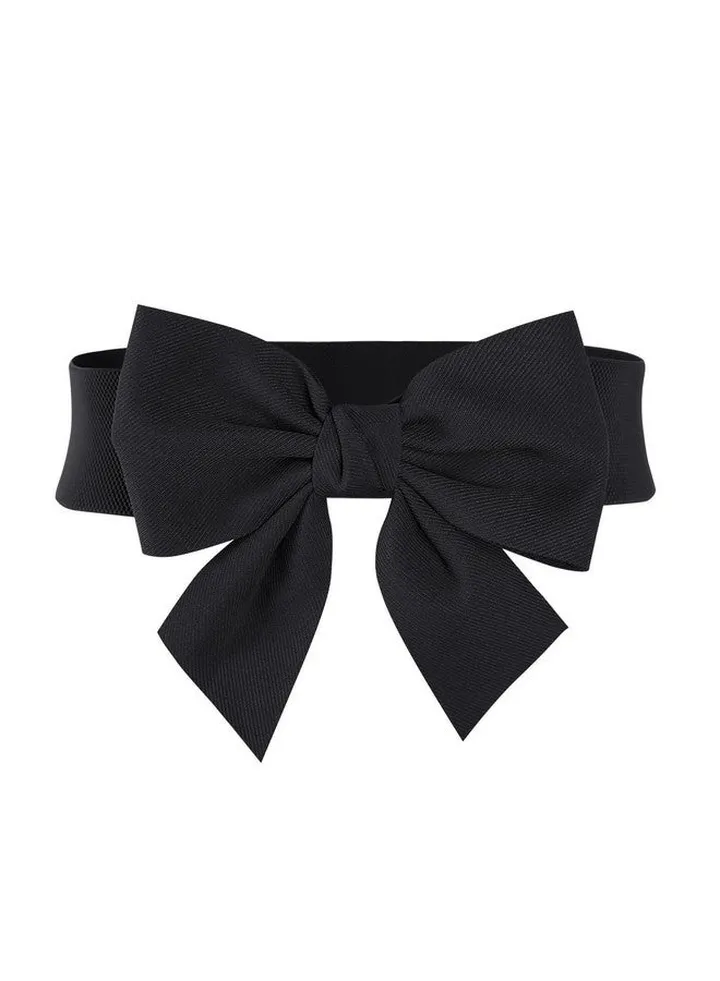 Ladies Classy Plus Elastic Wasit Belts For Dress (Black L)