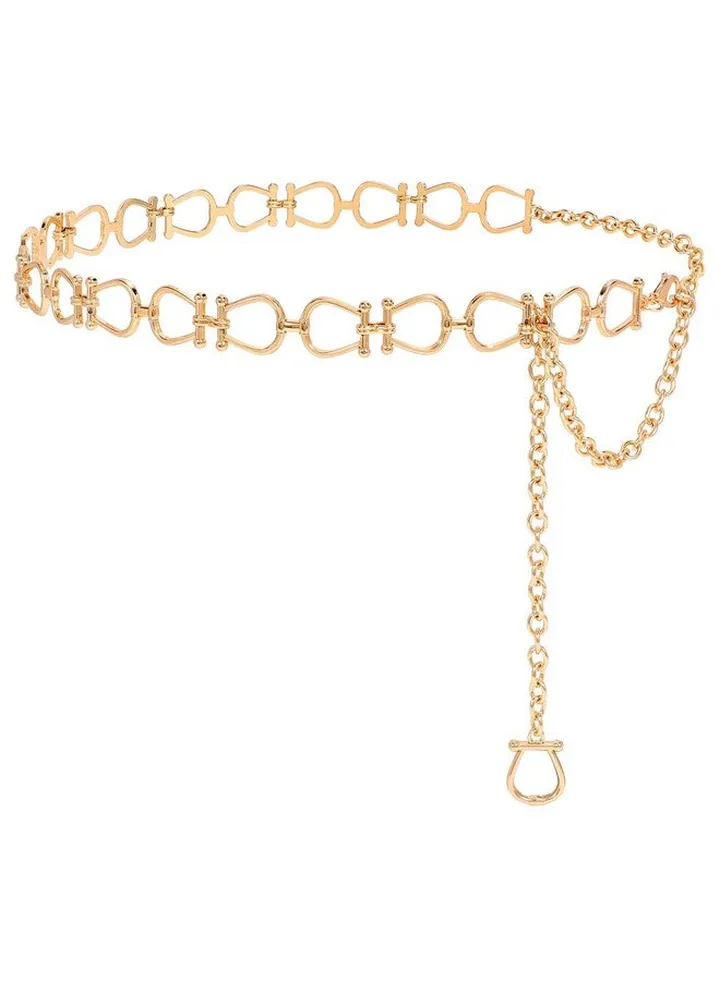 Women Metal Link Body Chain Belt Ladies Waist Chain Belts For Jeans Dress